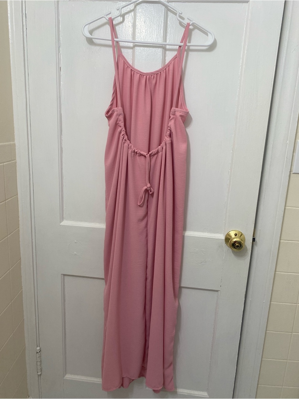 Pink Maxi Slip Dress - Spaghetti Strap - Picture 5 of 5